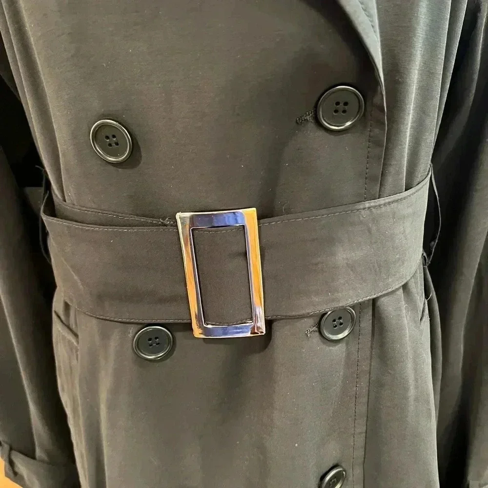 LITA by Ciara Elevate Trench Coat Black Size Medium - Picture 2 of 9